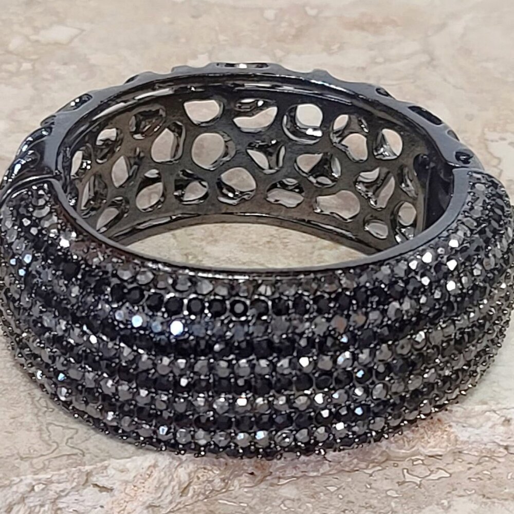 Rhinestone Bracelet, Large Statement Bracelet, Ov… - image 3